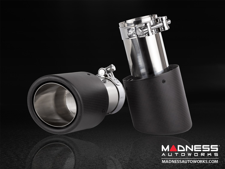 Custom Exhaust Tips Carbon Fiber 2.5" ID 500 MADNESS Auto Parts